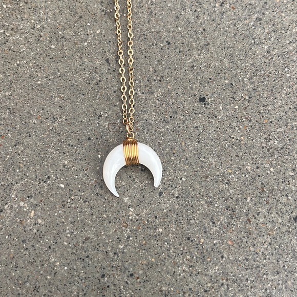 Local Artisan Made Crescent Moon Necklace - Picture 3 of 4